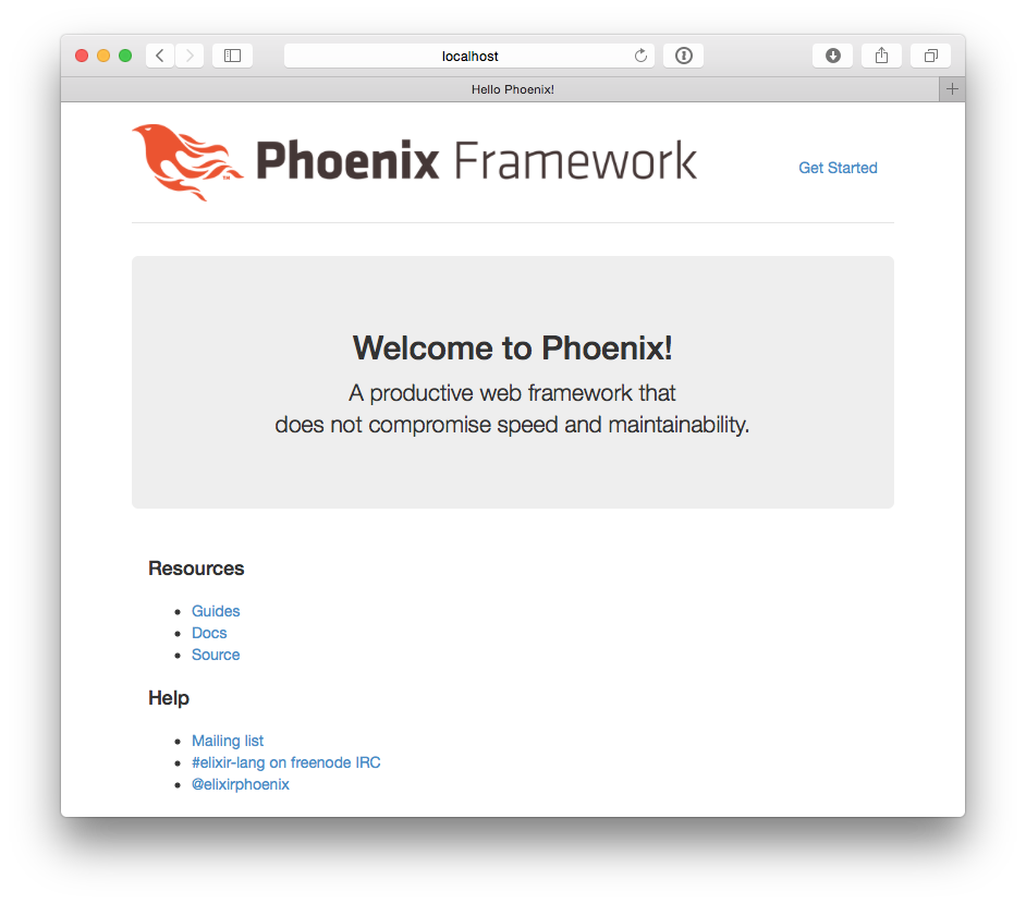 Phoenix start page